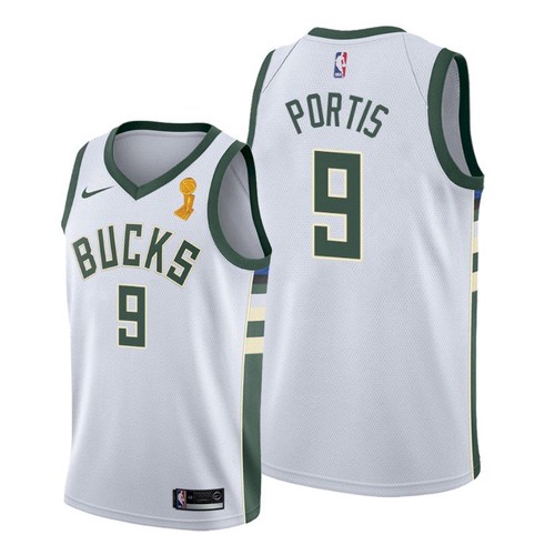 Bucks #9 Bobby Portis Premium 2021 Finals NBA Jersey - White Swingman