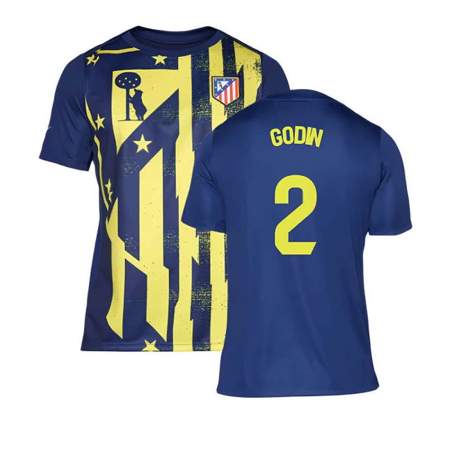 2025-2026 Atletico Madrid Football Shirt (Blue-Yellow) Antibacterial