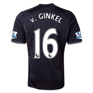Durable 13-14 Chelsea 16 VGINKEL Black Away Soccer Jersey Shirt