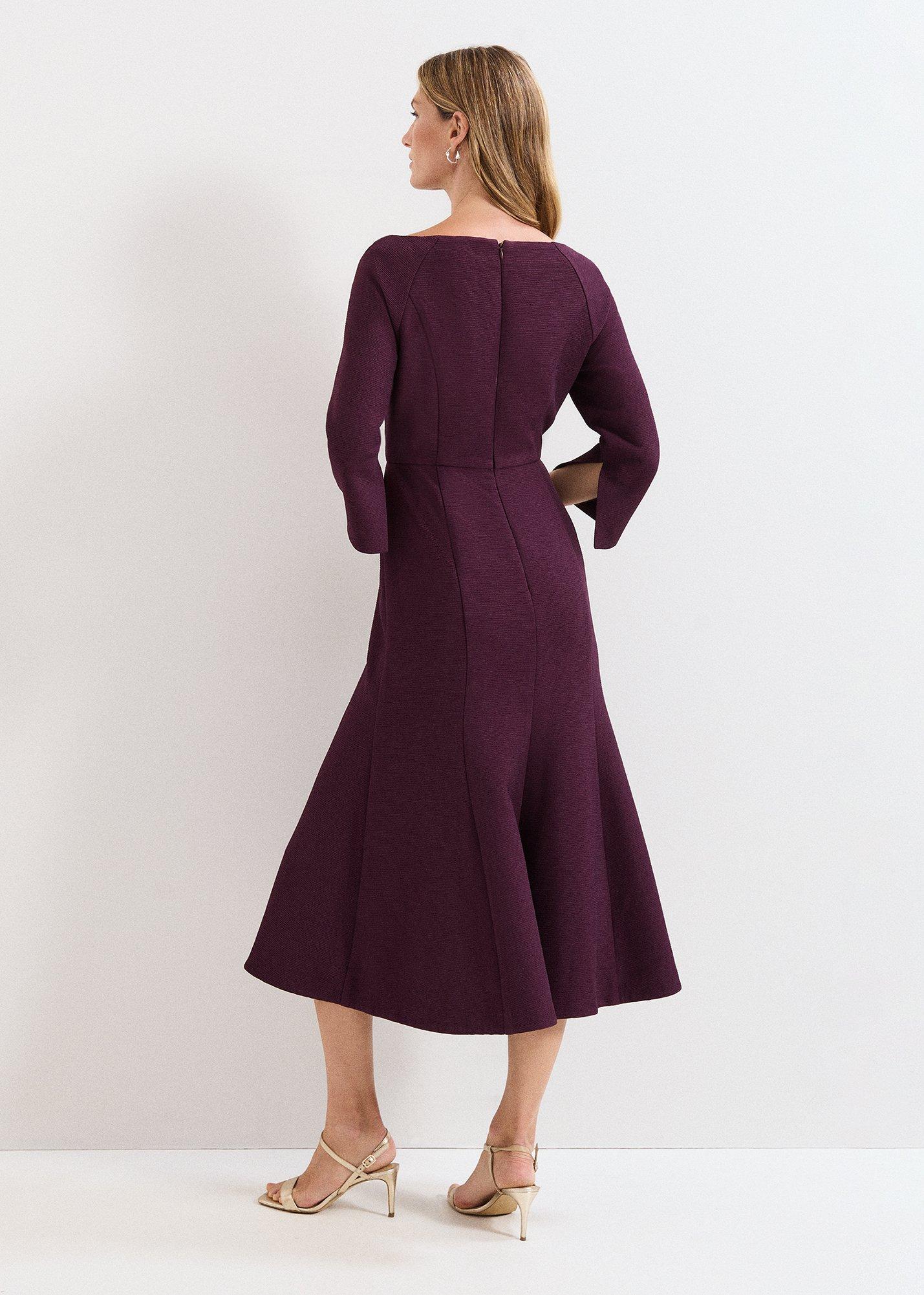 Sienna Burgundy Tux Midi Dress