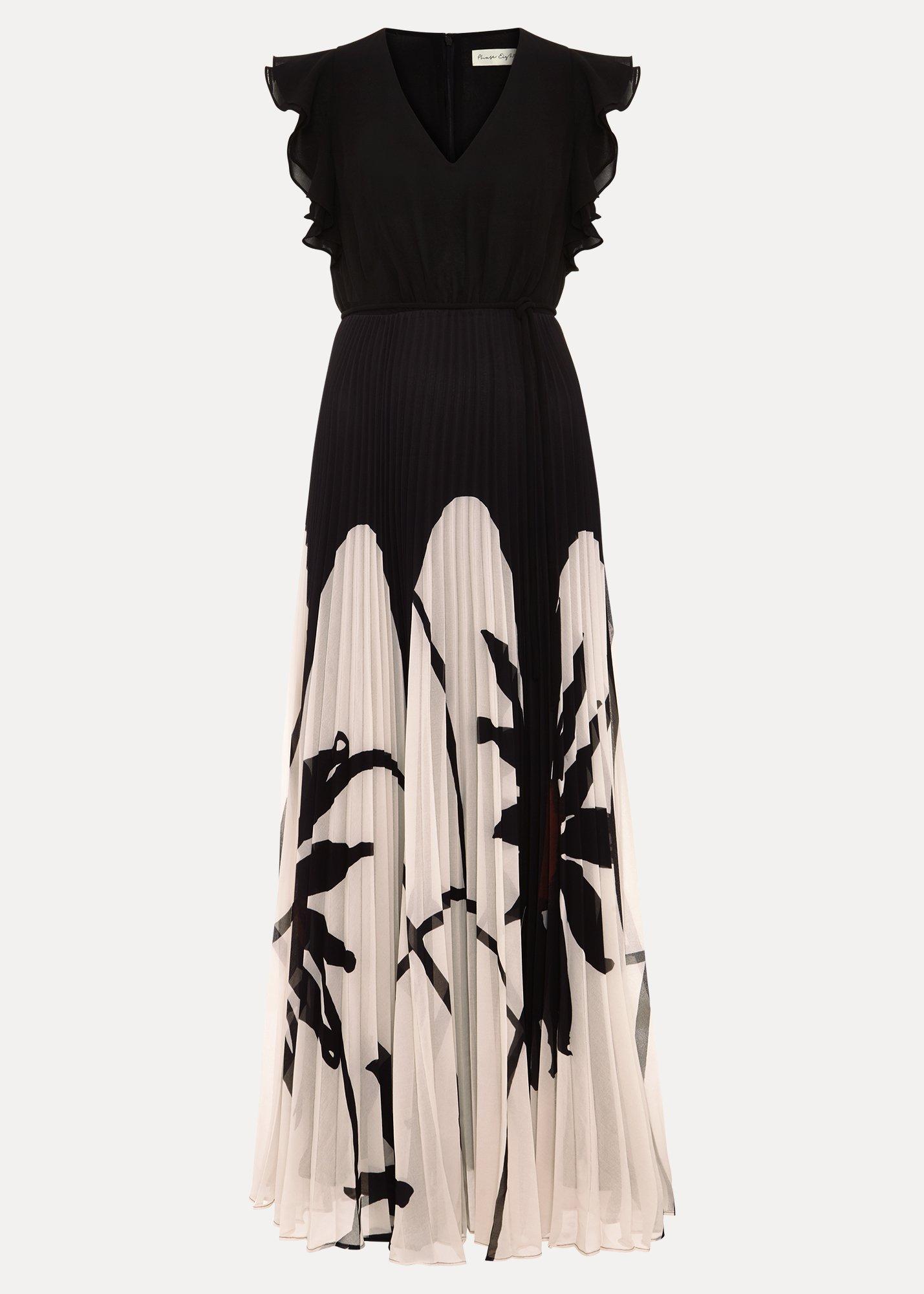 Uma Printed Pleat Maxi Dress