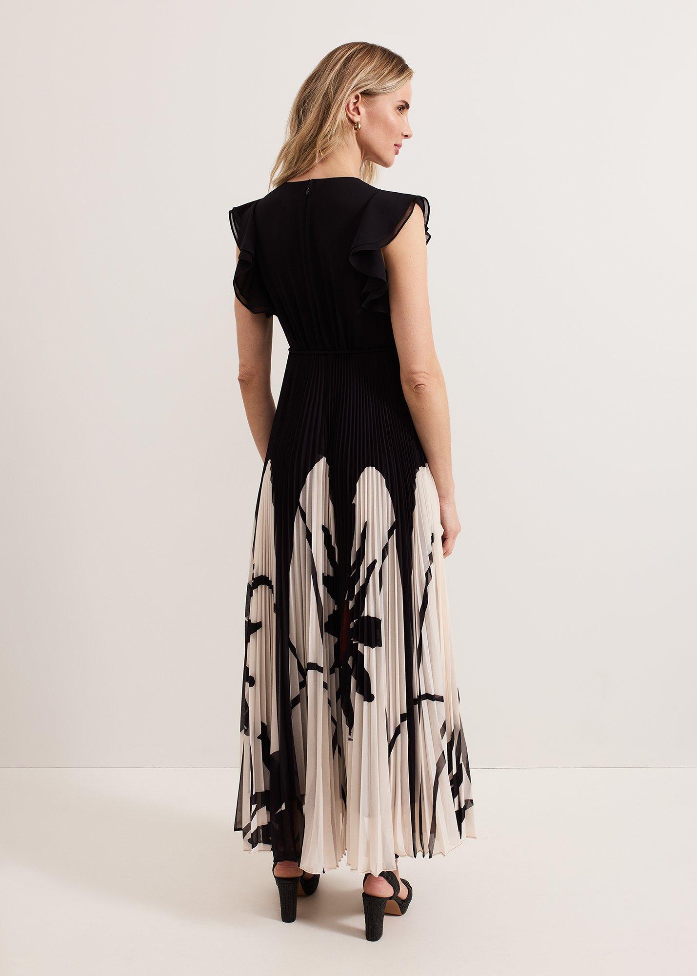 Uma Printed Pleat Maxi Dress