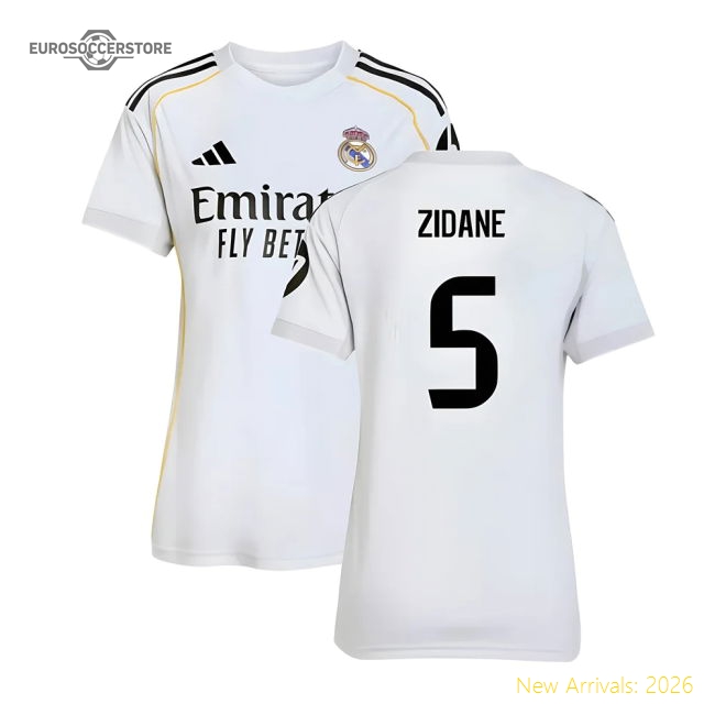 Top-Quality 2025-2026 Real Madrid Home Shirt (Womens) (Zidane 5)