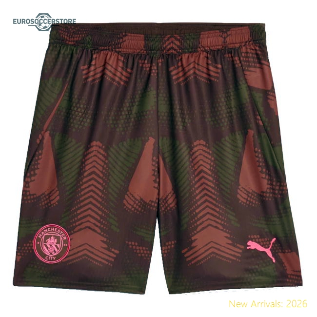 2024-2025 Man City Third Goalkeeper Shorts (Espresso Brown) - Kids