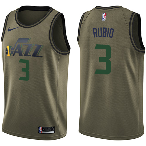 UTA Ricky Rubio #3 Official 2024 Icon NBA Swingman Jersey Green