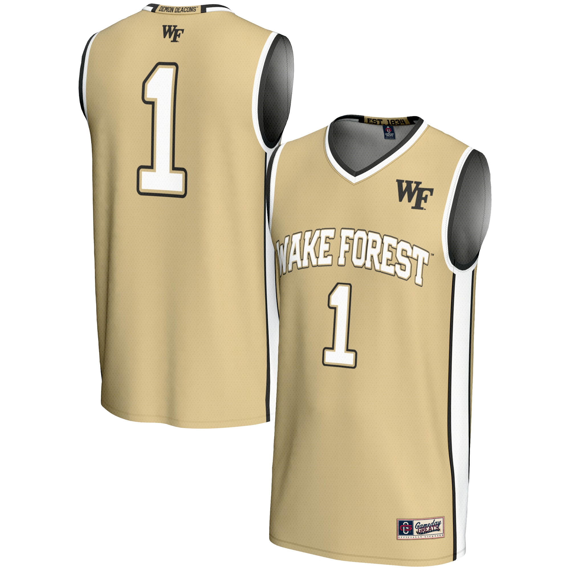 [NJP] Women's Wake Forest Demon Deacons GameDay Greats Lightweight Basketball Jersey - Gold
