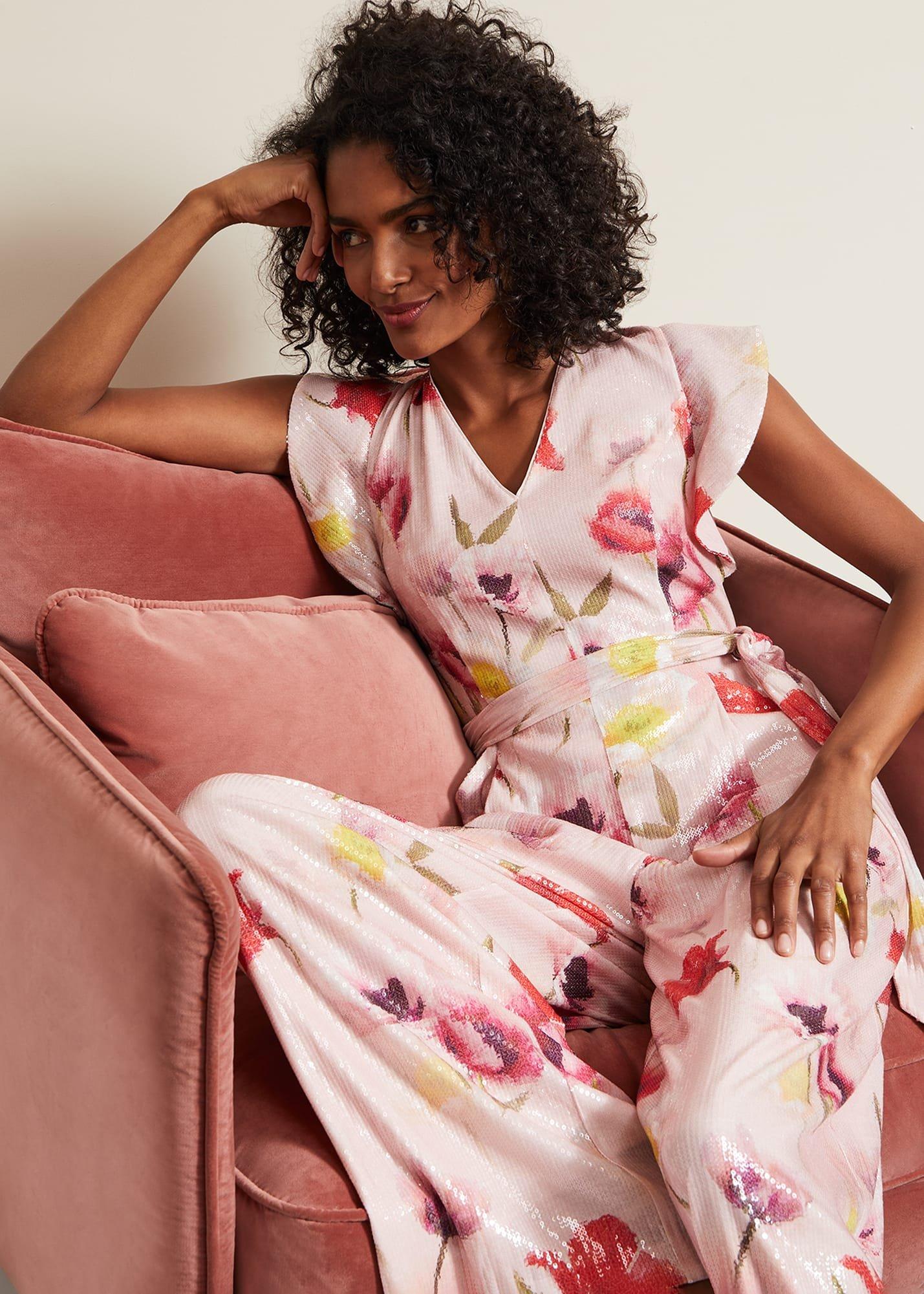Rhiannon Sequin Printed Jumpsuit
