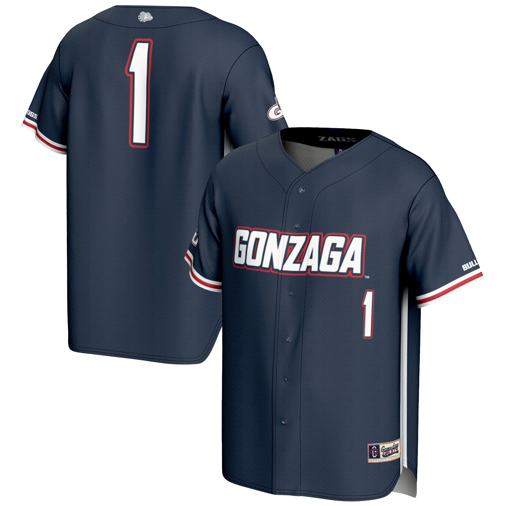 [NJP] Gonzaga Bulldogs GameDay Greats Youth Lightweight Baseball Jersey - Navy