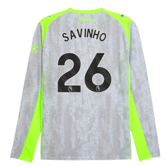Official Man City Savinho 26 2025 2025-2026 Man City Long Sleeve Th...