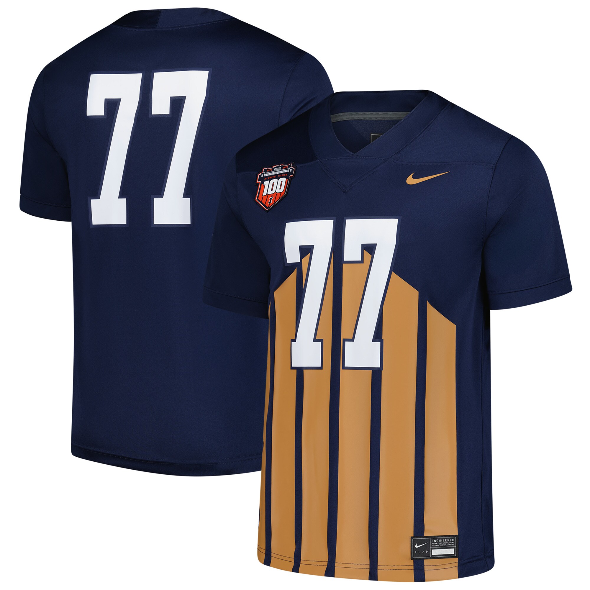[DDG] Illinois Fighting Illini Untouchable Replica Football Jersey - Navy