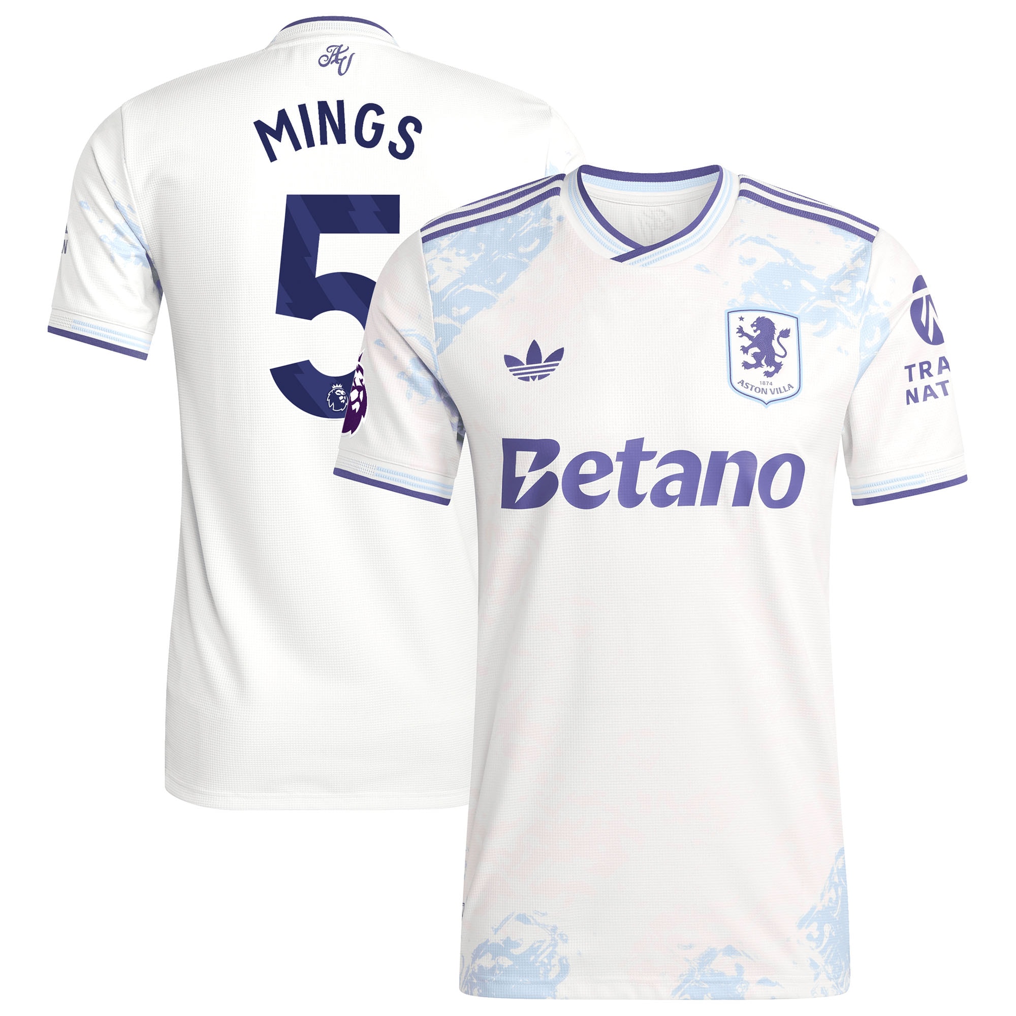 [JED] Tyrone Mings Aston Villa 2025/26 Third Authentic Player Jersey - White
