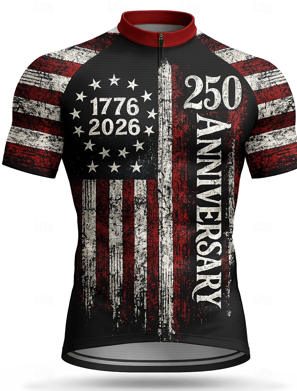 America's 250th Anniversary Independence Day American National Day Men Cycling Jersey American US Flag Flag / National flag Short Sleeve Bike Jersey Top with 3 Rear Pockets Mountain Bike MTB Road