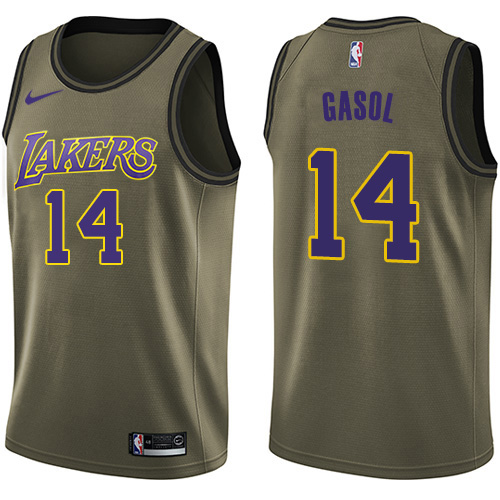 Lakers #14 Marc Gasol Official 2024 Icon NBA Jersey - Green Swingman