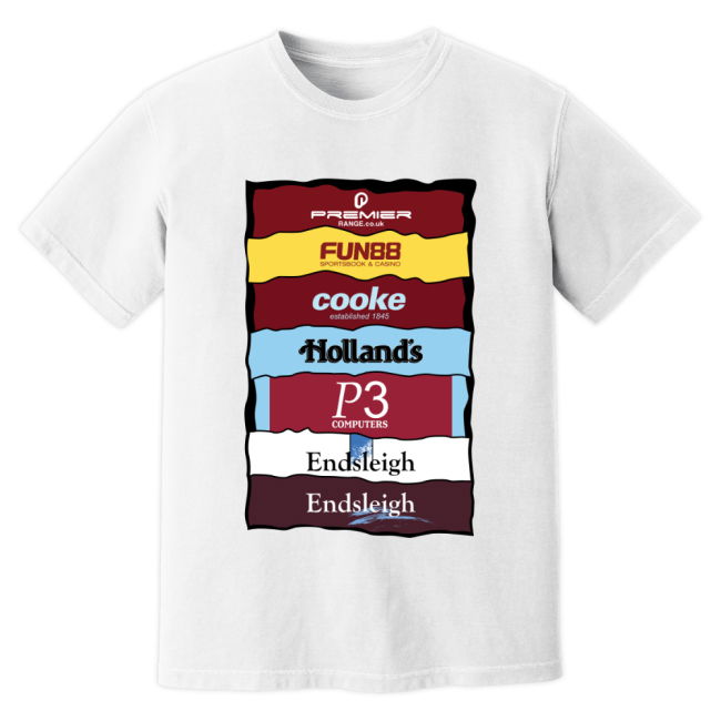 Burnley Sponsor History T-Shirt - White (Adult