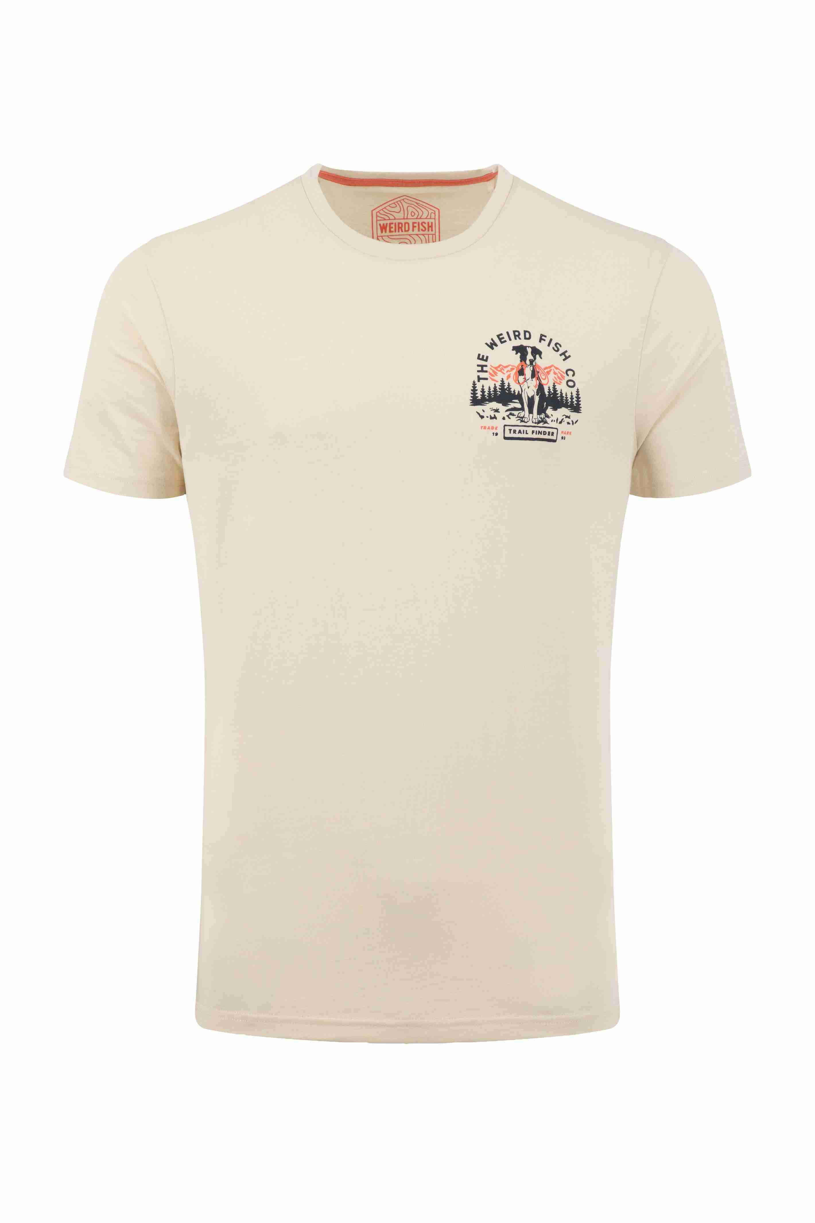 Dog Trails Back Print Graphic T-Shirt Egg Shell