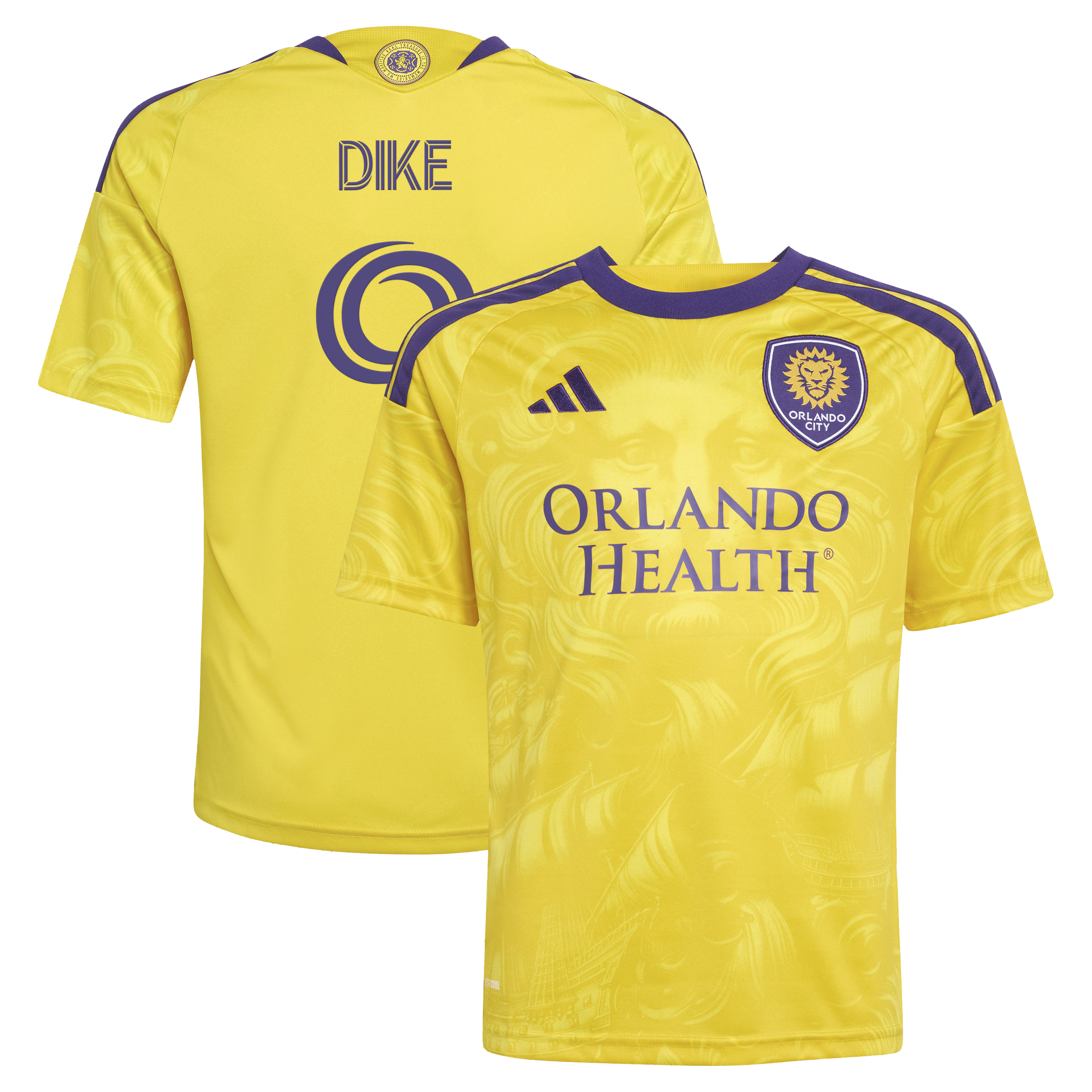 [SJH] Daryl Dike Orlando City SC Youth 2026 Sunken Treasure Kit Secondary Replica Jersey - Yellow