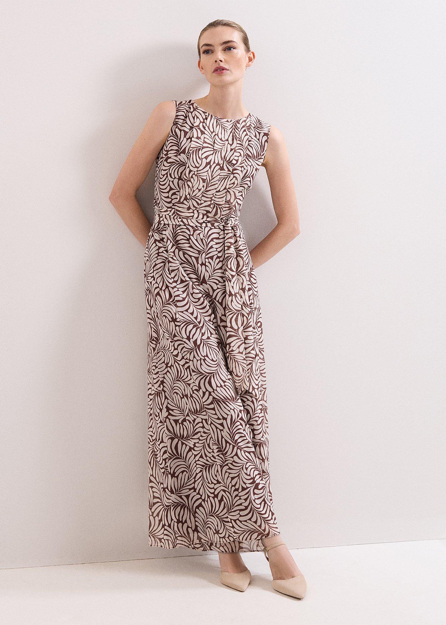 Petite Janine Leaf Print Jumpsuit