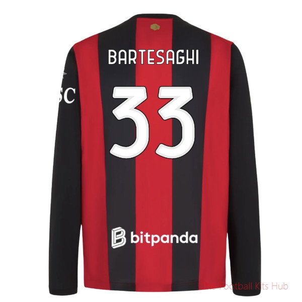 AC Milan 2026 2027 Long Sleeve Home Shirt (Bartesaghi 33)
