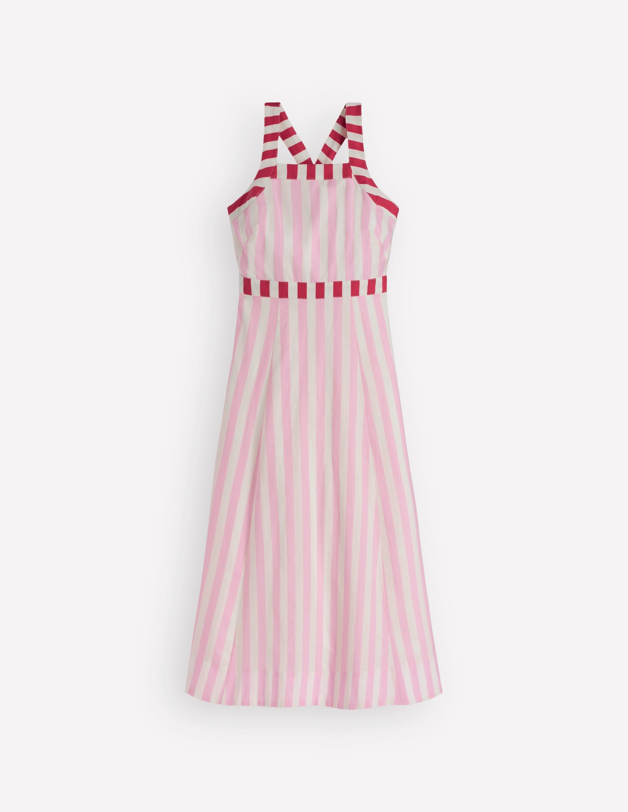Cross-back Linen Blend Dress