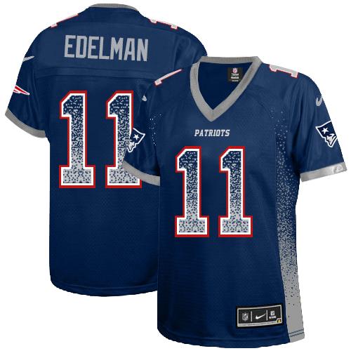 Authentic NFL NE Patriots #11 Julian Edelman Navy Elite Jersey