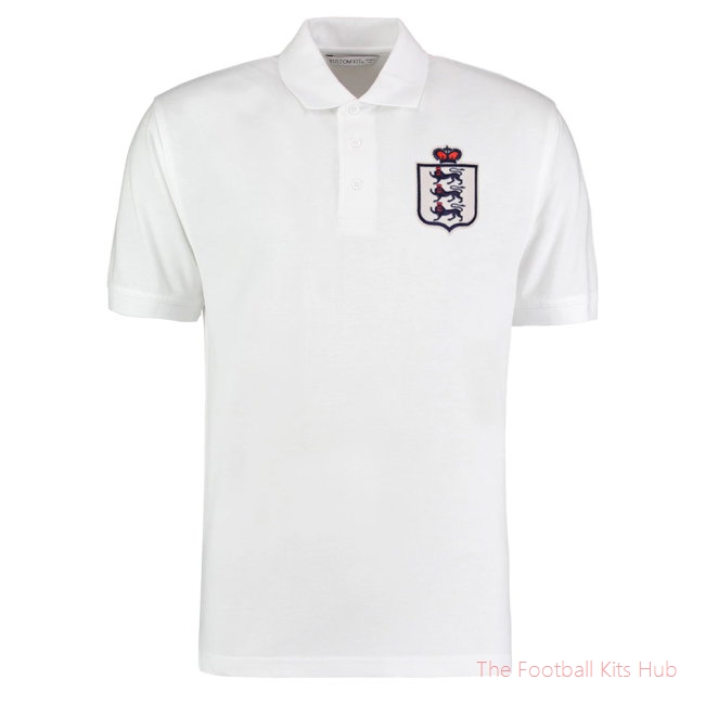 England National Team Embroidered Polo Shirt (White)