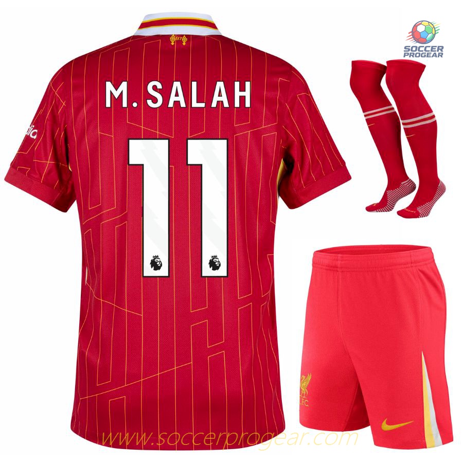 Liverpool Home Child Kit Shirt 2024-2025 Season Salah