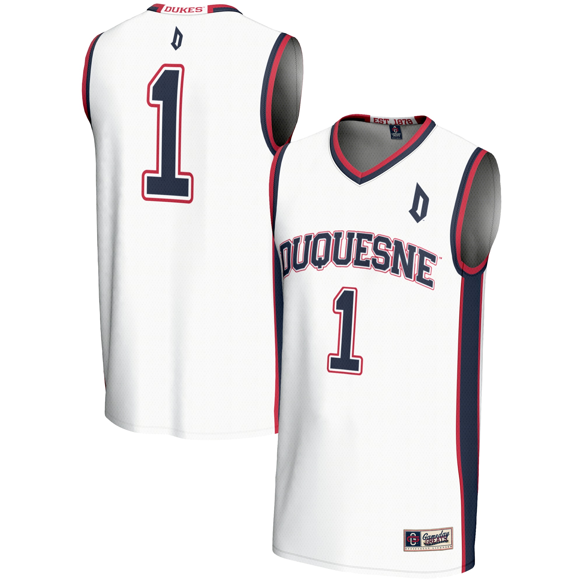 [NJP] Duquesne Dukes GameDay Greats Lightweight Basketball Jersey - White