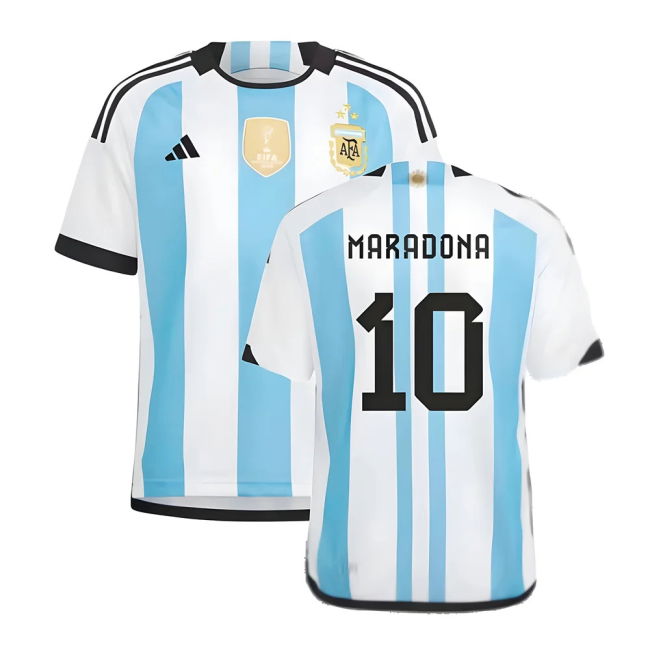 Jersey Argentina 2022 World Cup Winners Home Shirt - Kids (Maradona