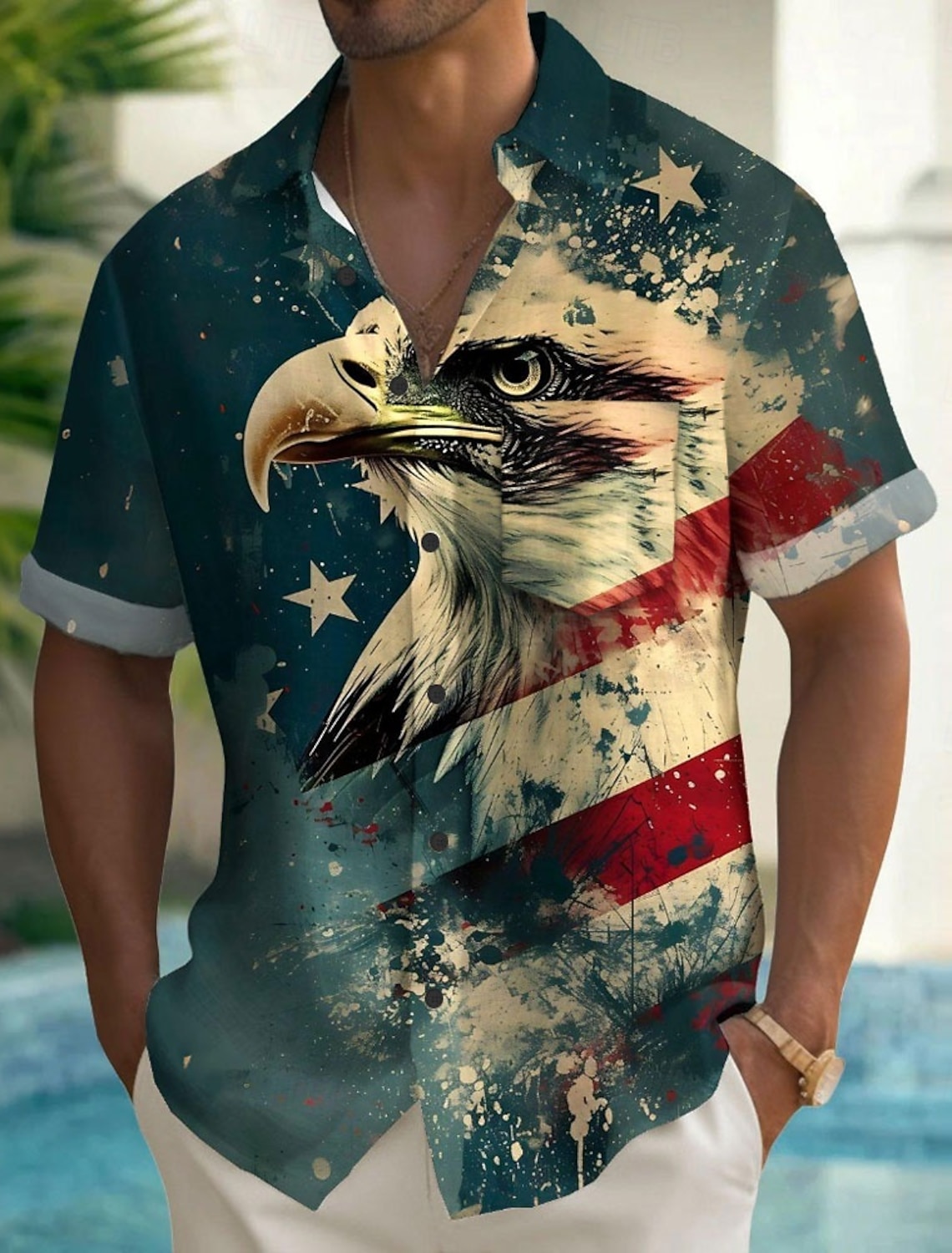 Independence Day Men's American US Flag 4th of July U.S. 250th Anniversary Patriotic Shirt Summer Shirt Button Up Shirt Short Sleeve Fashion Casual Holiday Summer Spring Turndown 3D Print Collared