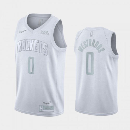 White Russell Westbrook #0 Nike High-Quality Jersey Game Day Wear
