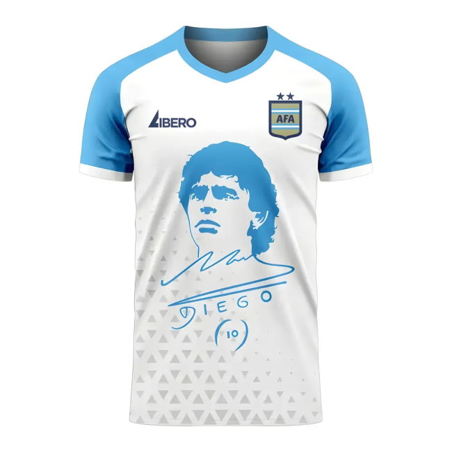 Diego Maradona Face Signature Concept Shirt (White) - Womens