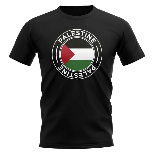 Top-Tier Performance-Driven Palestine Football Badge T-Shirt (Black)