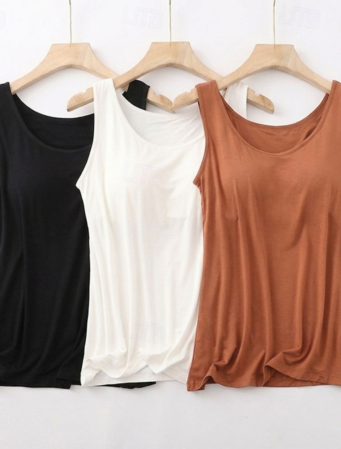Women's Camisole Tank Top Basic Sleeveless Regular Tops Round Neck Casual Black White Orange Dark Gray Gray