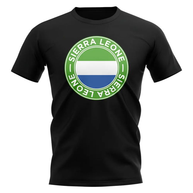 Fan-Favorite Sierra Leone Football Badge T-Shirt (Black)