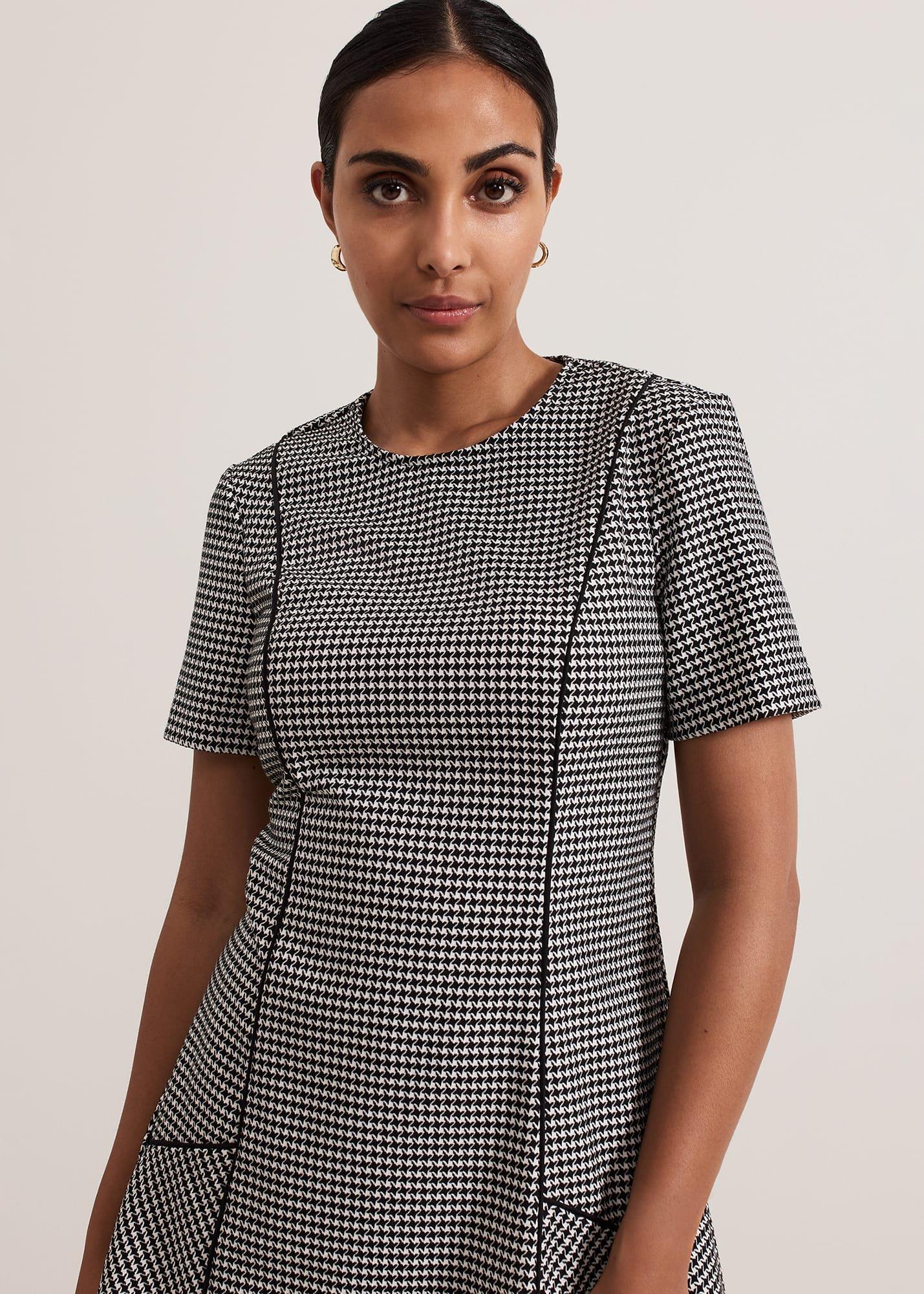 Petite Viola Houndstooth Mini Dress