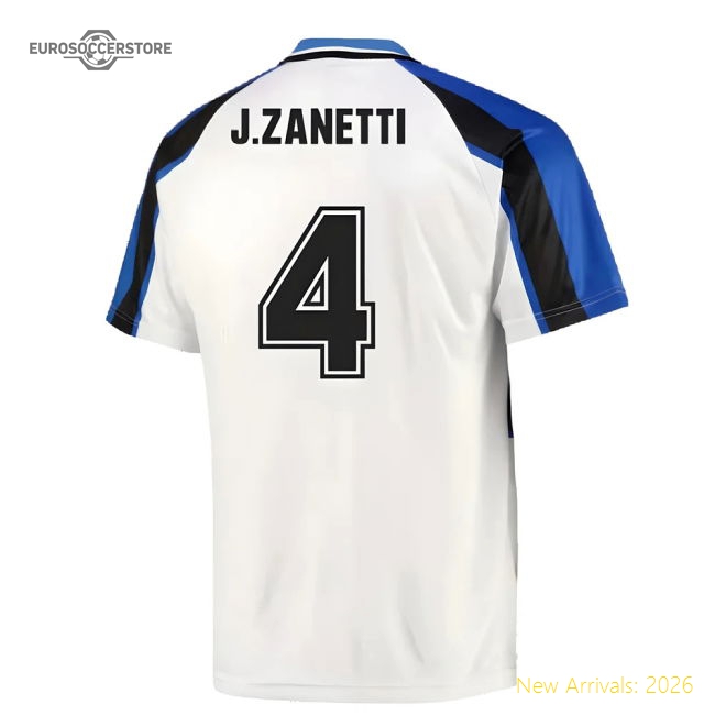 Top-Quality Authentic 1996 Inter Milan Away Shirt (J.Zanetti 4)