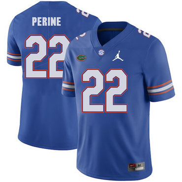 Men's None Blue 2024 game day Lamical Perine #22 premium Jersey