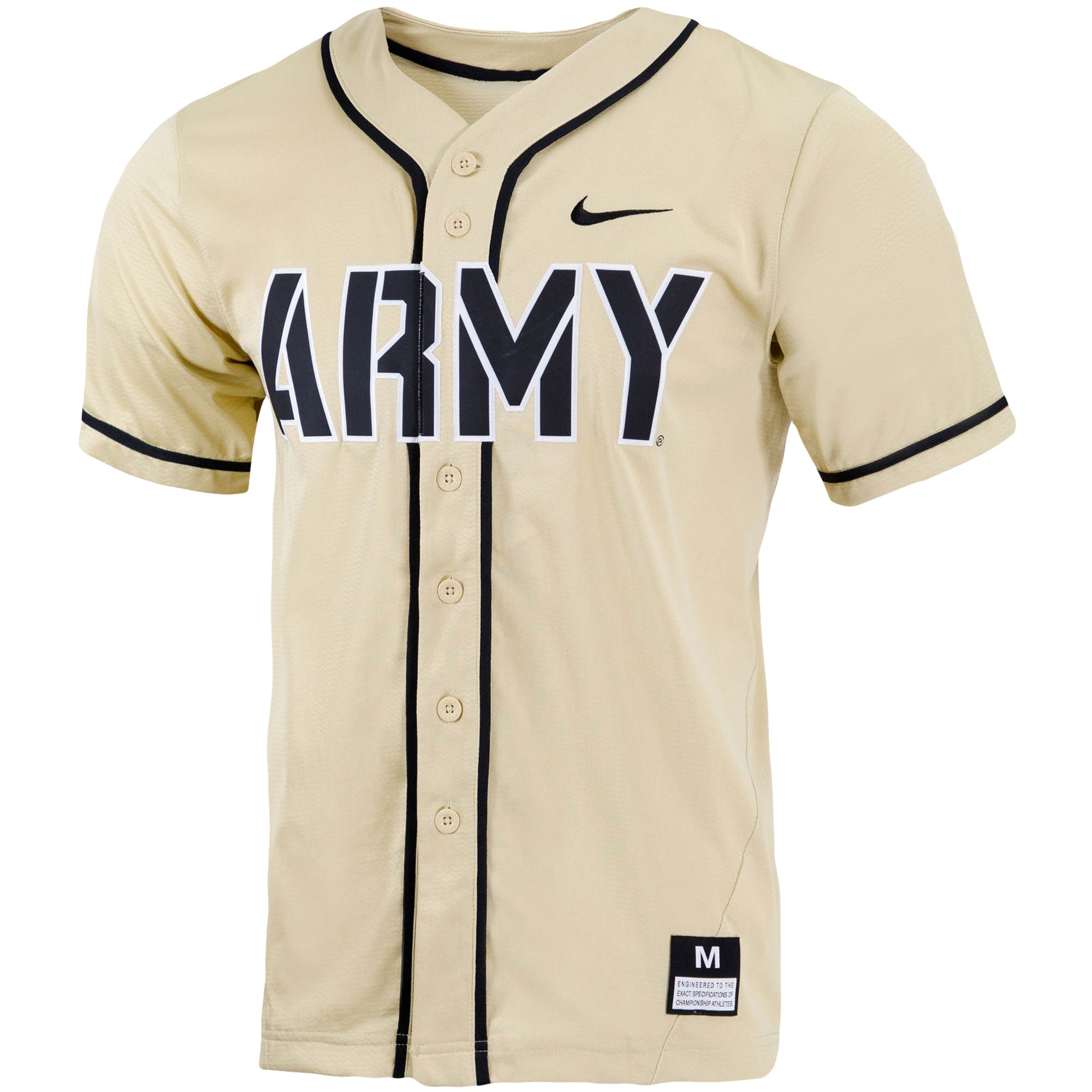 [NJP] Army Black Knights Replica Full-Button Baseball Jersey - Gold