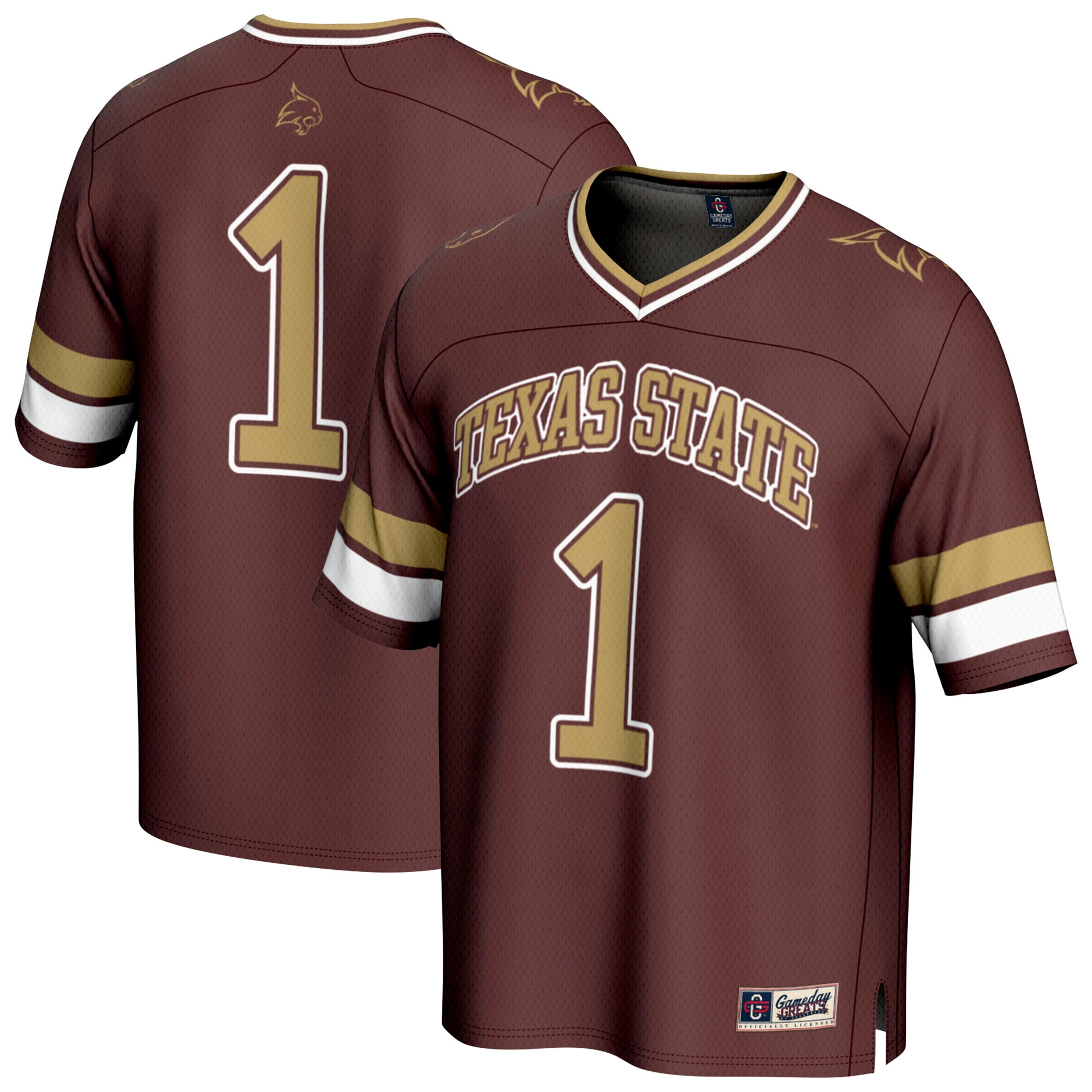 #1 Texas State Bobcats GameDay Greats Lightweight Collegiate Football Fashion 2026/2027 Football Jersey - Maroon