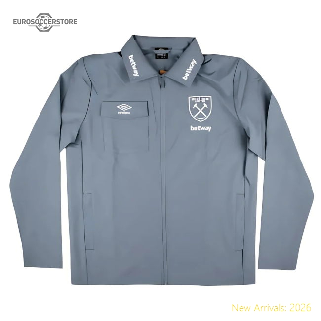Authentic 2024-2025 West Ham Presentation Jacket (flint Stone)