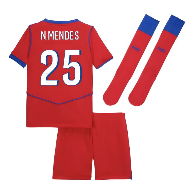 2025-2026 PSG Third Little Boys Mini Kit (N.Mendes 25)