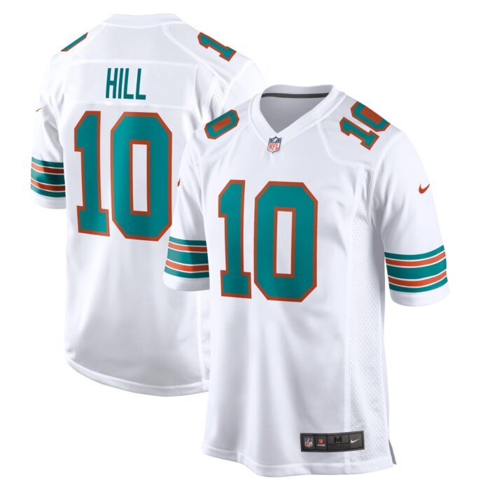 Men's Miami Dolphins Tyreek Hill Nike White Alternate Game...