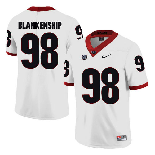 Men's UGA Bulldogs #98 Rodrigo Blankenship White 2024 moisture