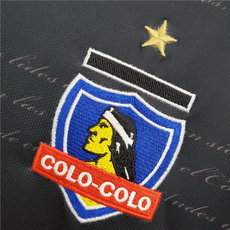 Breathable Colo-Colo Retro Soccer Jersey 2011 Black Away Football