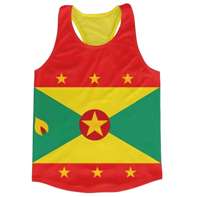 Premium-Quality Match-Ready Grenada Flag Running Vest