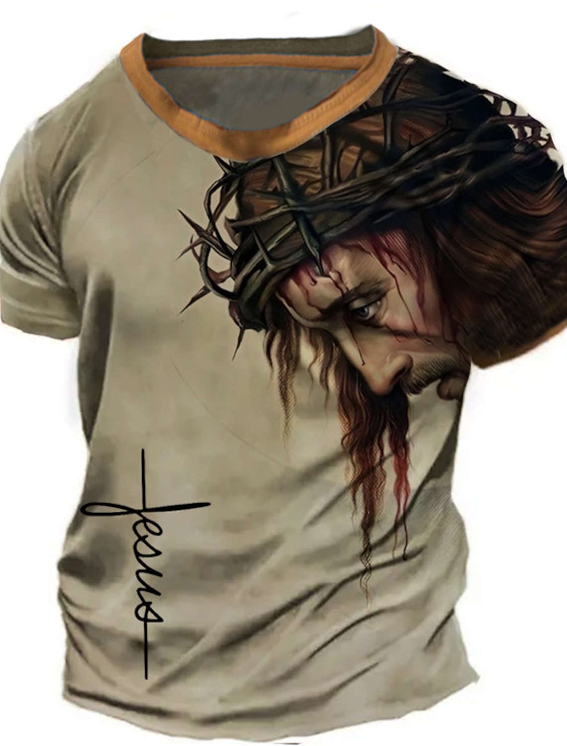 Men's Graphic Cross T Shirt Tee Short Sleeve 3D Print Crew Neck