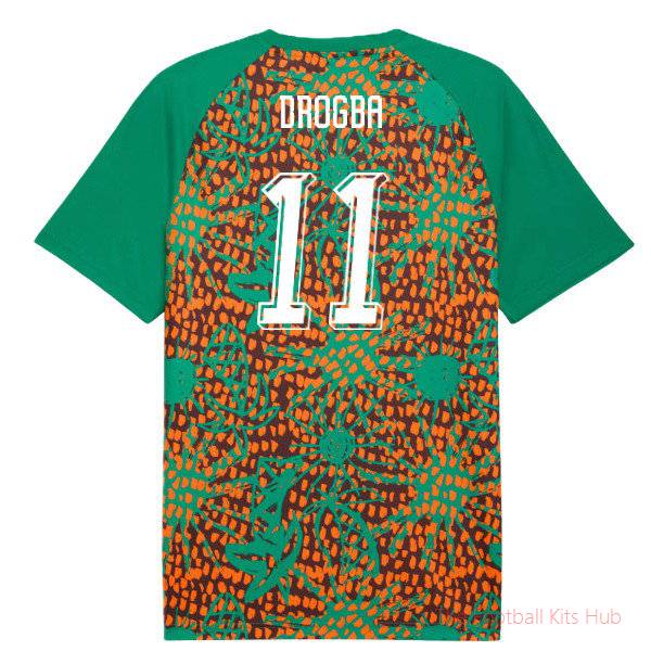 2026-2027 Ivory Coast Warm Up Jersey (Sport Green) (Drogba 11)