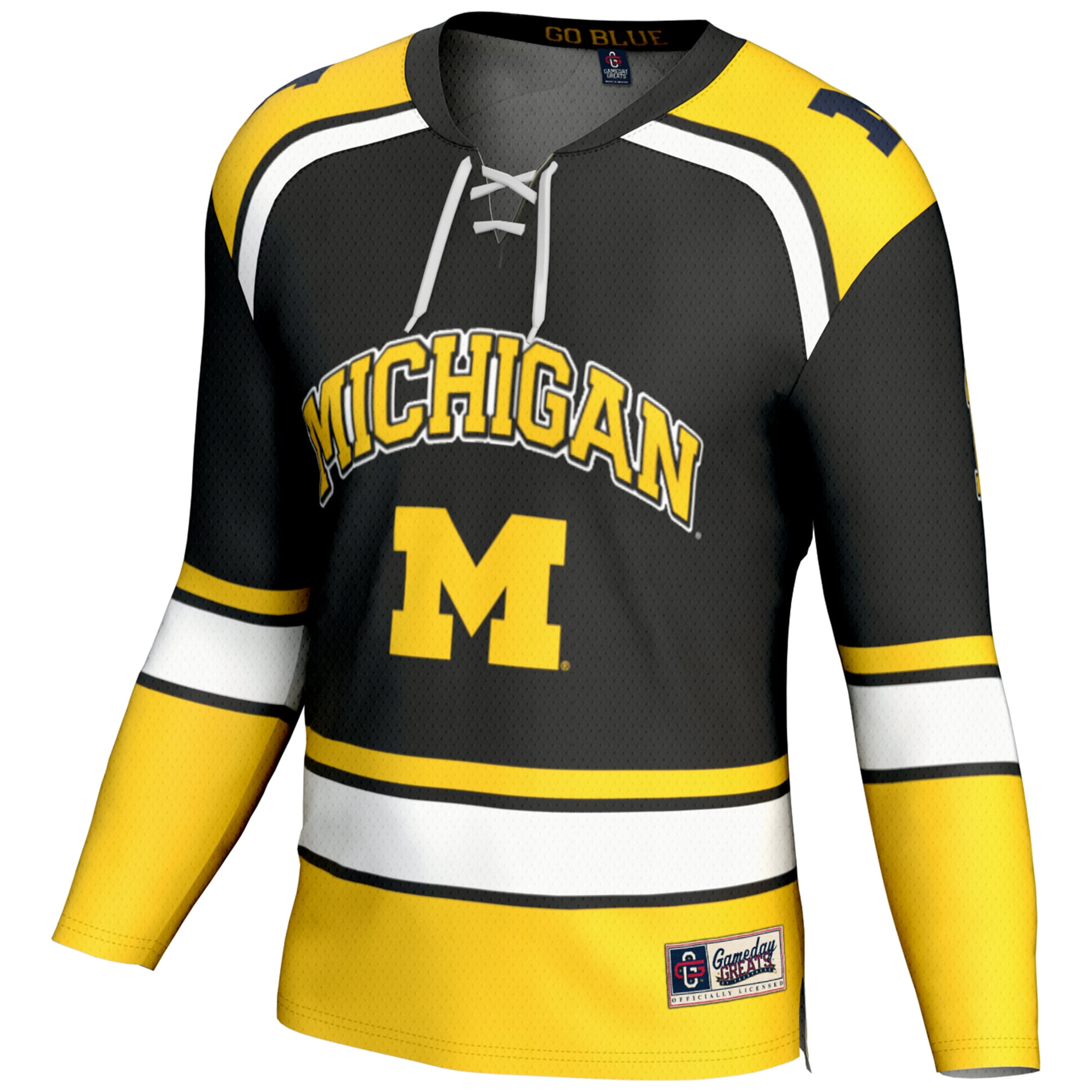 [NJP] Michigan Wolverines GameDay Greats Youth Hockey Jersey - Black