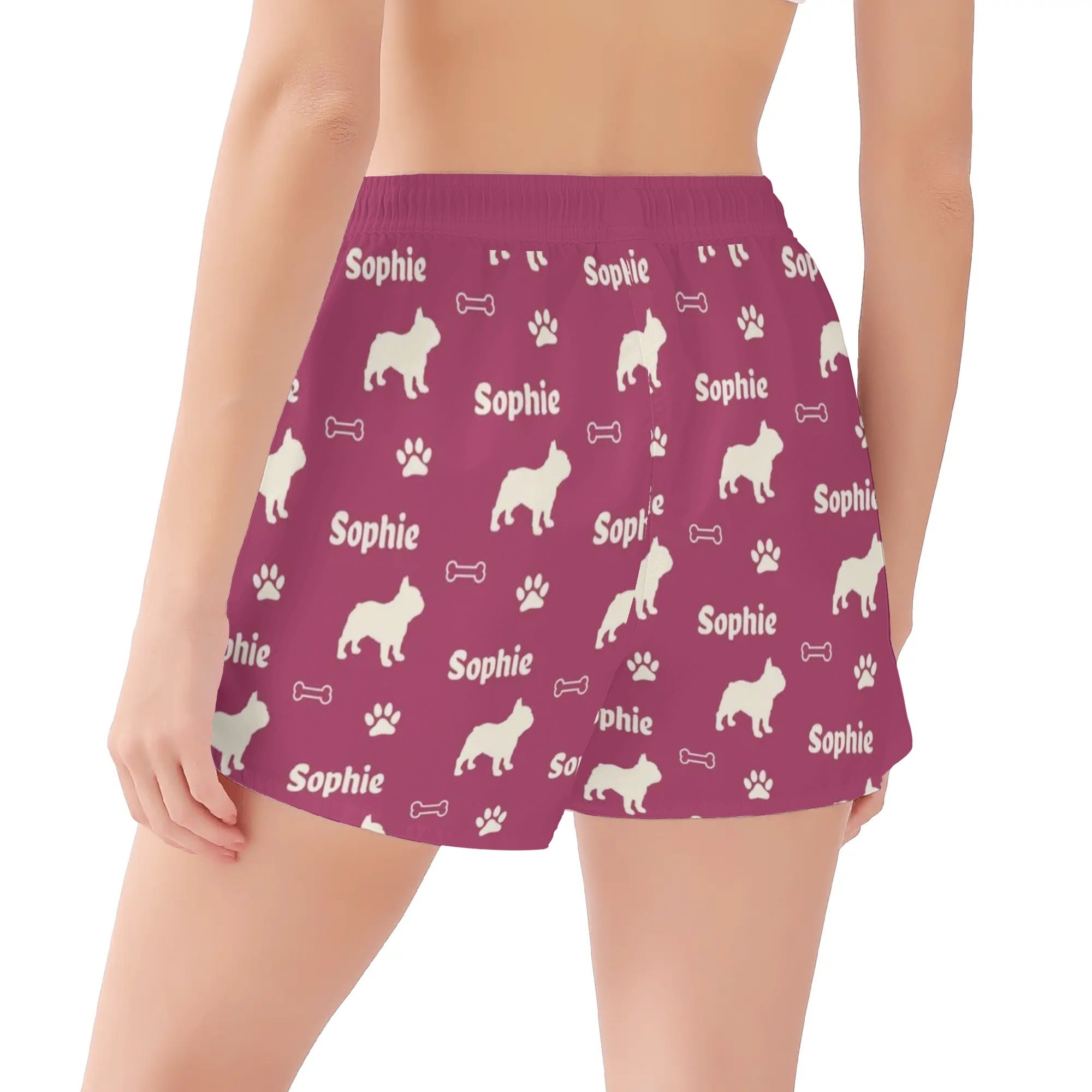 French Bulldog Lover Custom Women's Beach Shorts With French Bulldog
