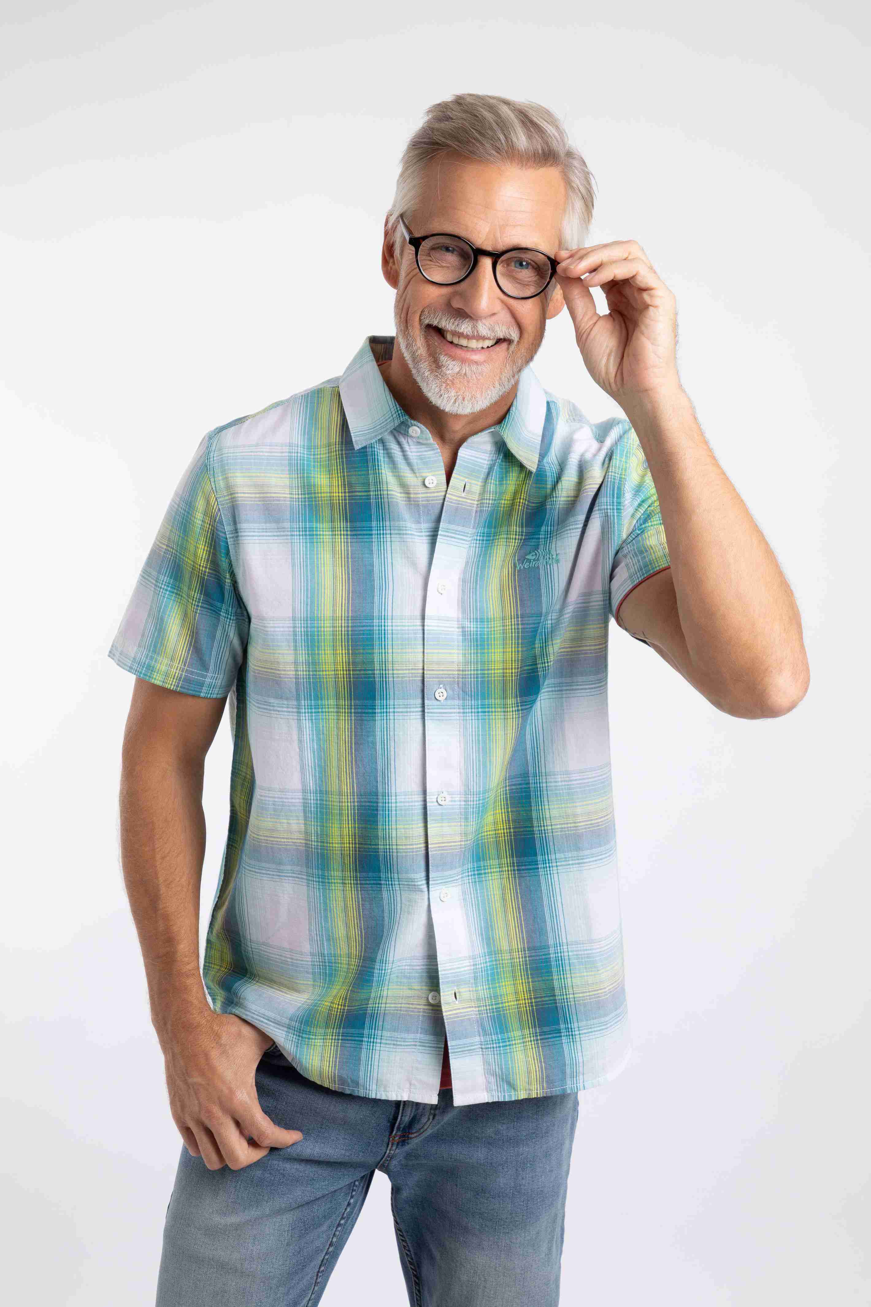 Judd Short Sleeve Check Shirt Off White